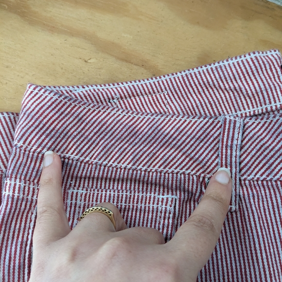 🍬 Red & White Striped Skinny Ankle Jeans by Earl Jeans Size 12 / 31 - Picture 10 of 12